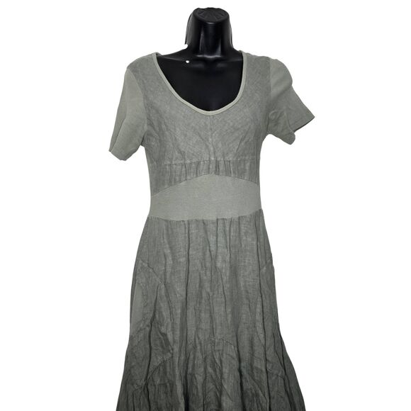 Inizio Linen Dress Size Small Lagenlook Pockets Artsy - Picture 2 of 8